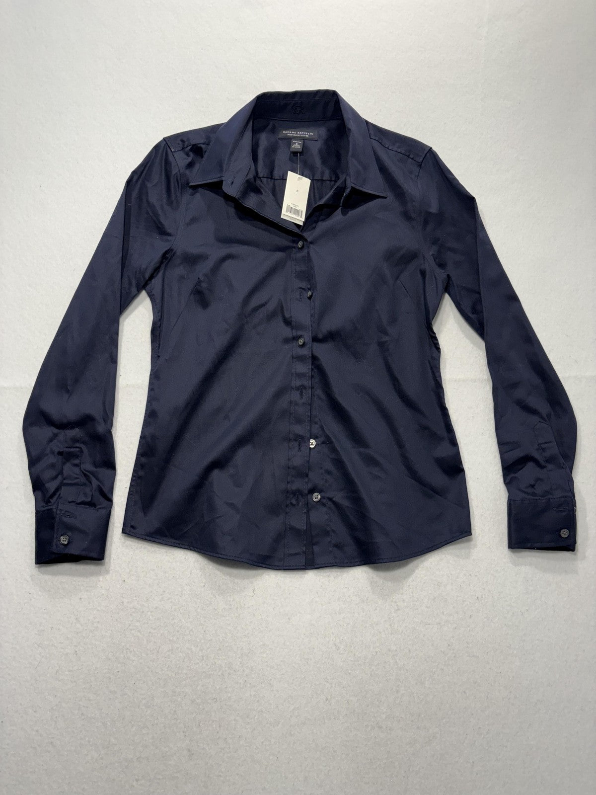 Banana Republic Shirt Womens 8 Blue Non Iron Stretch Button Up Long Sleeve Top