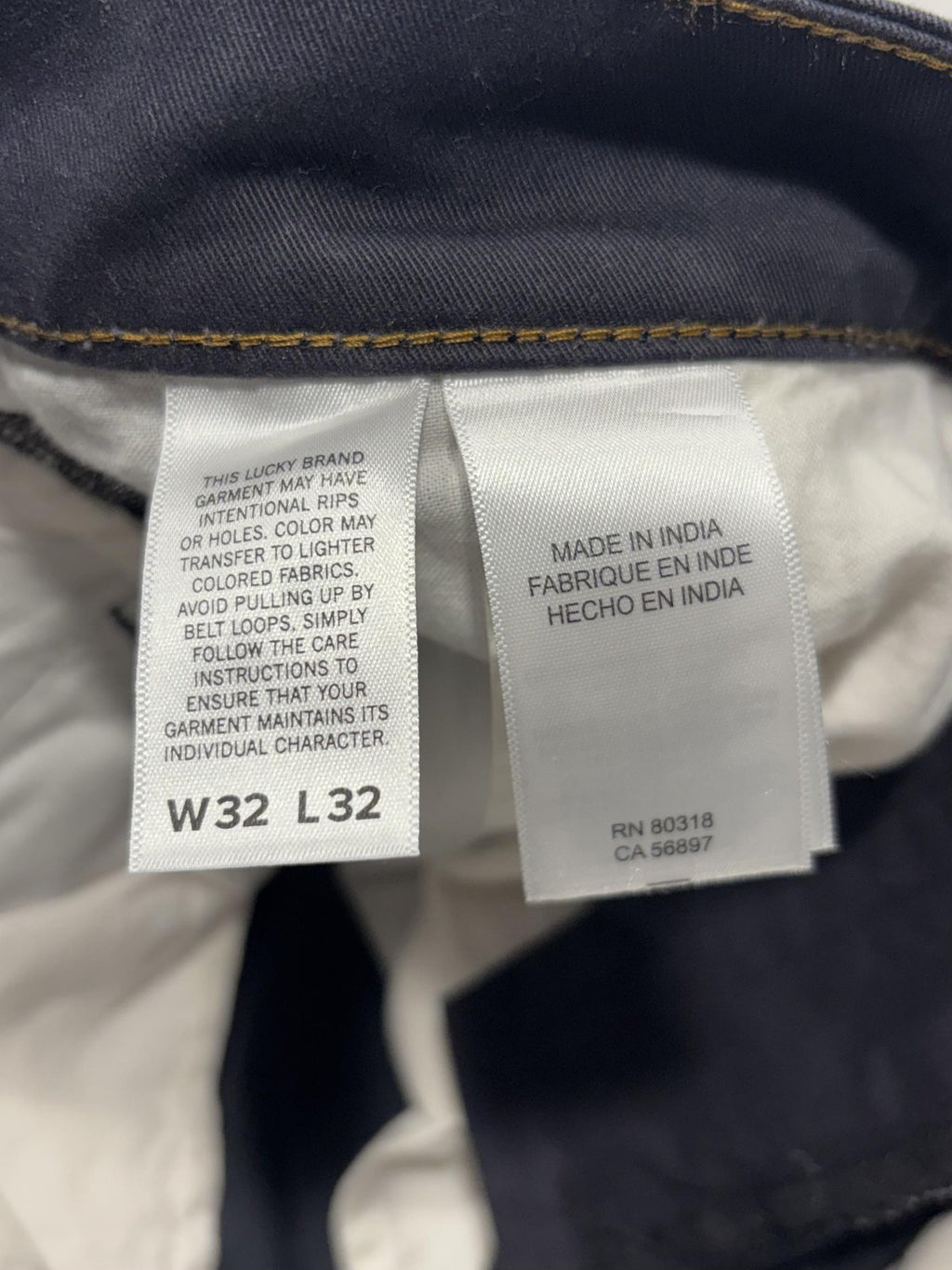 Lucky Brand Chino Pants Mens 32x32 Black 110 Slim Coolmax Moisture Wicking