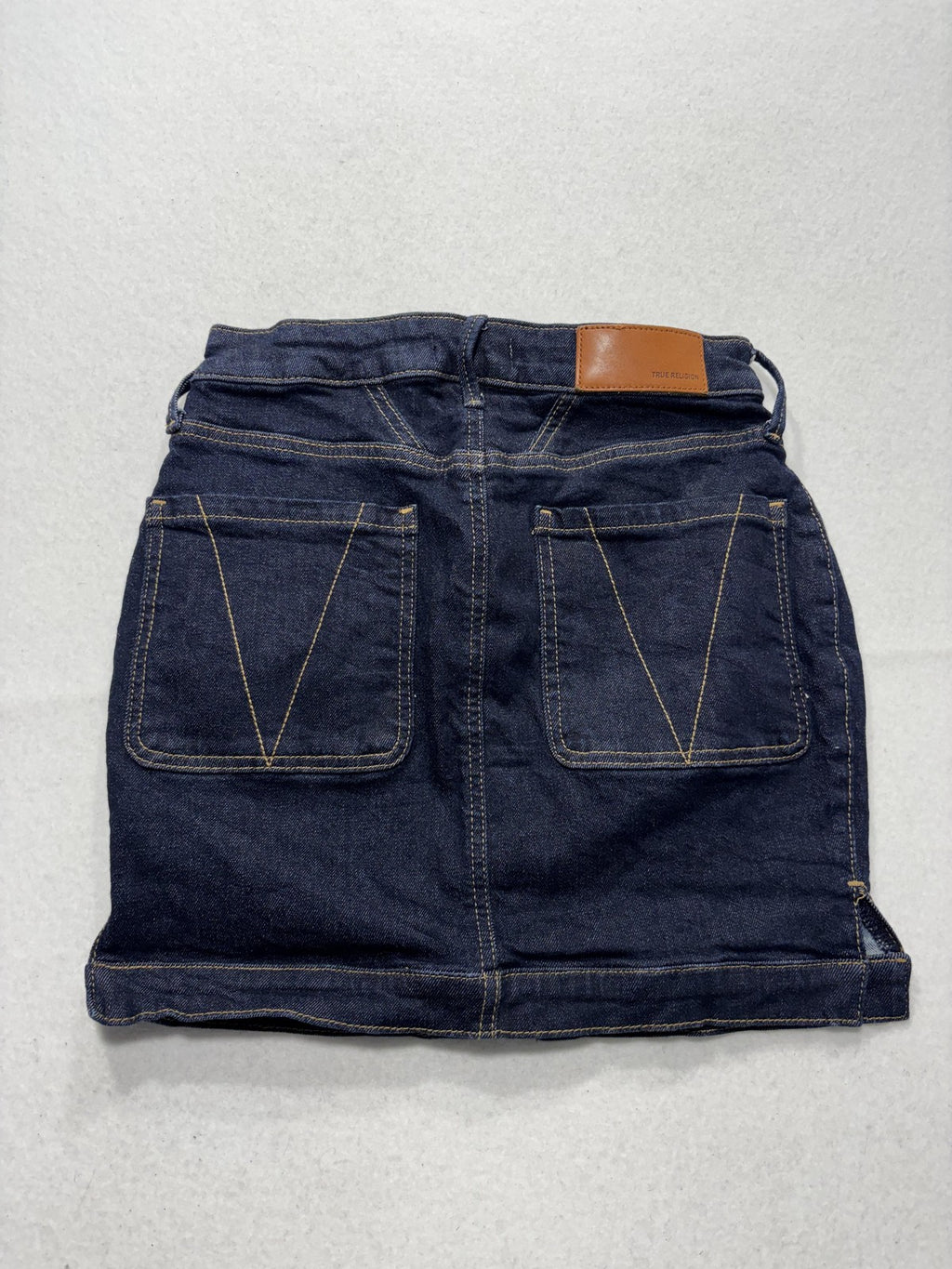 True Religion Skirt Womens 26W Blue Denim Utility Pocket Mini Stretch Casual