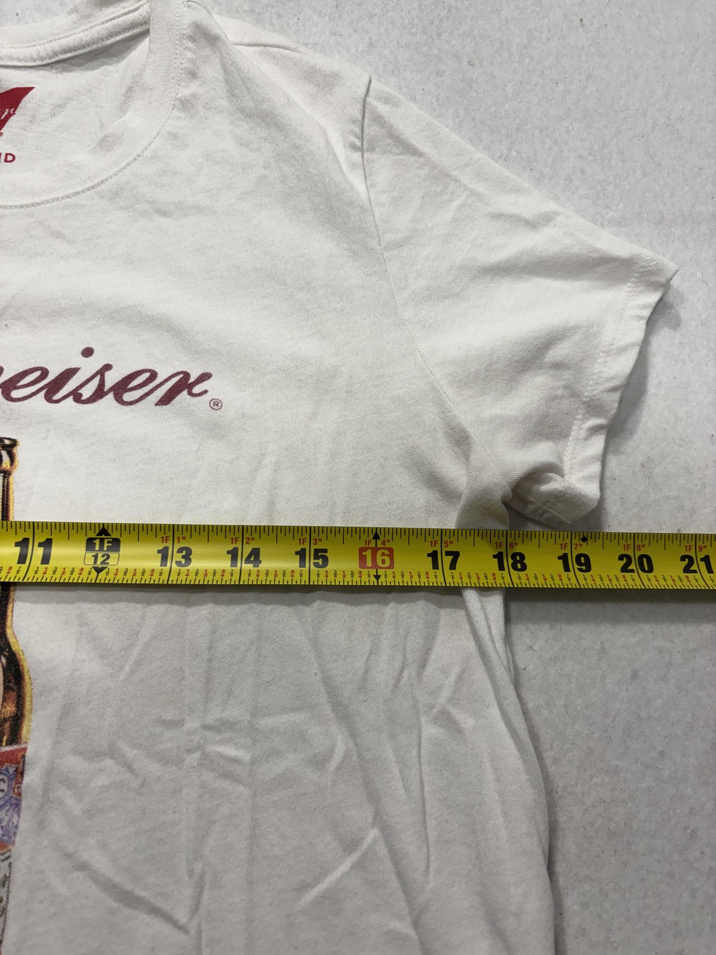 Lucky Brand Shirt Womens Medium White Budweiser Beer Graphic Crew Neck Tee