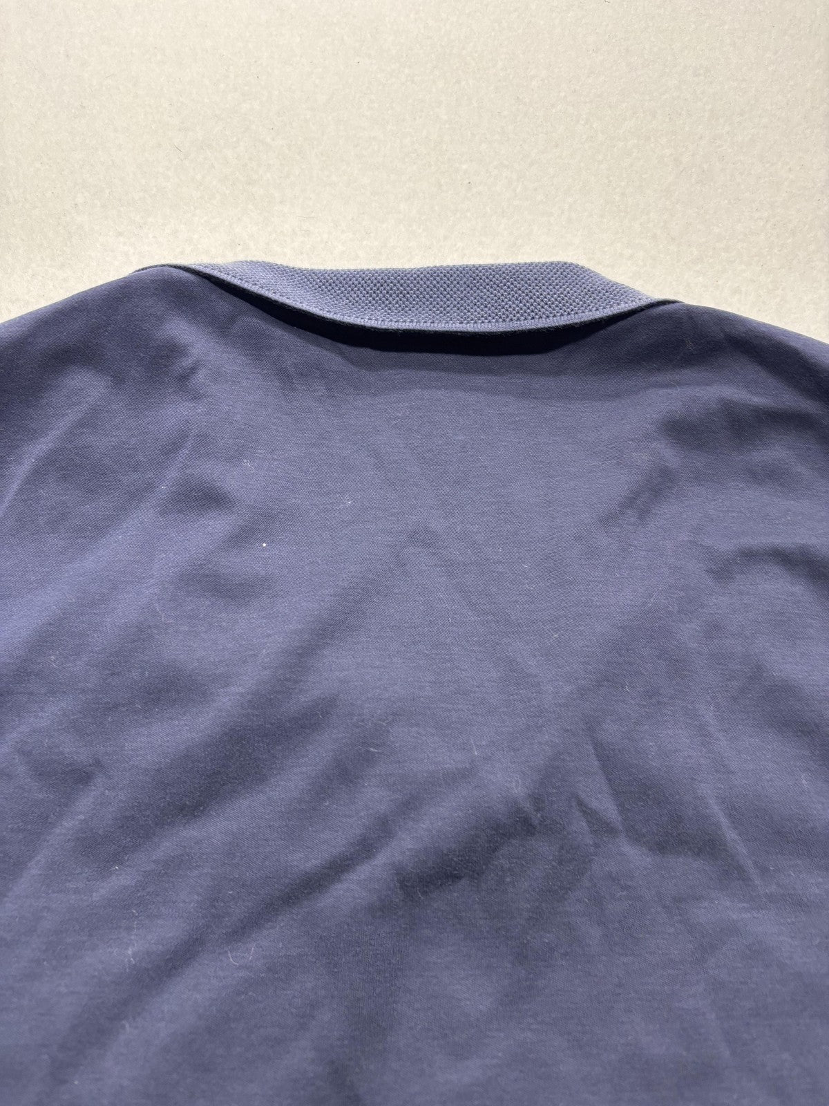 Hugo Boss Polo Shirt Mens Medium Blue Slim Fit Geometric Knit Short Sleeve