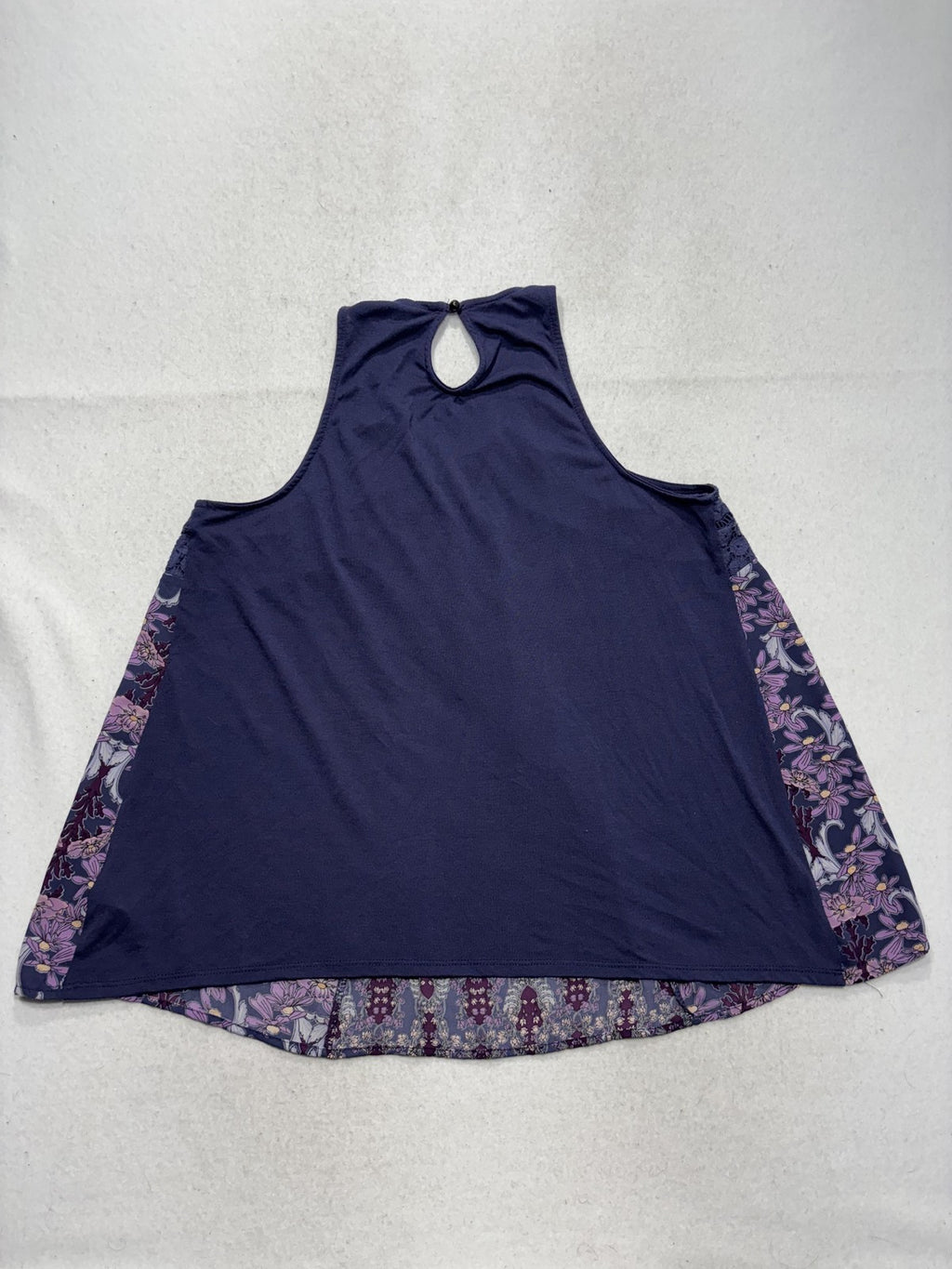 Xhilaration Tank Top Juniors L Purple Floral High Neck Lace Boho Summer