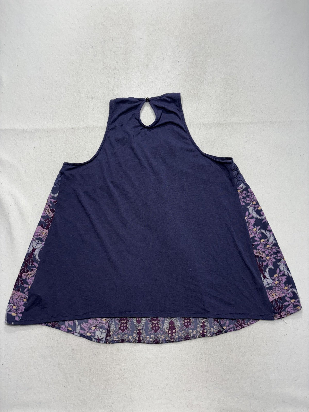 Xhilaration Tank Top Juniors L Purple Floral High Neck Lace Boho Summer