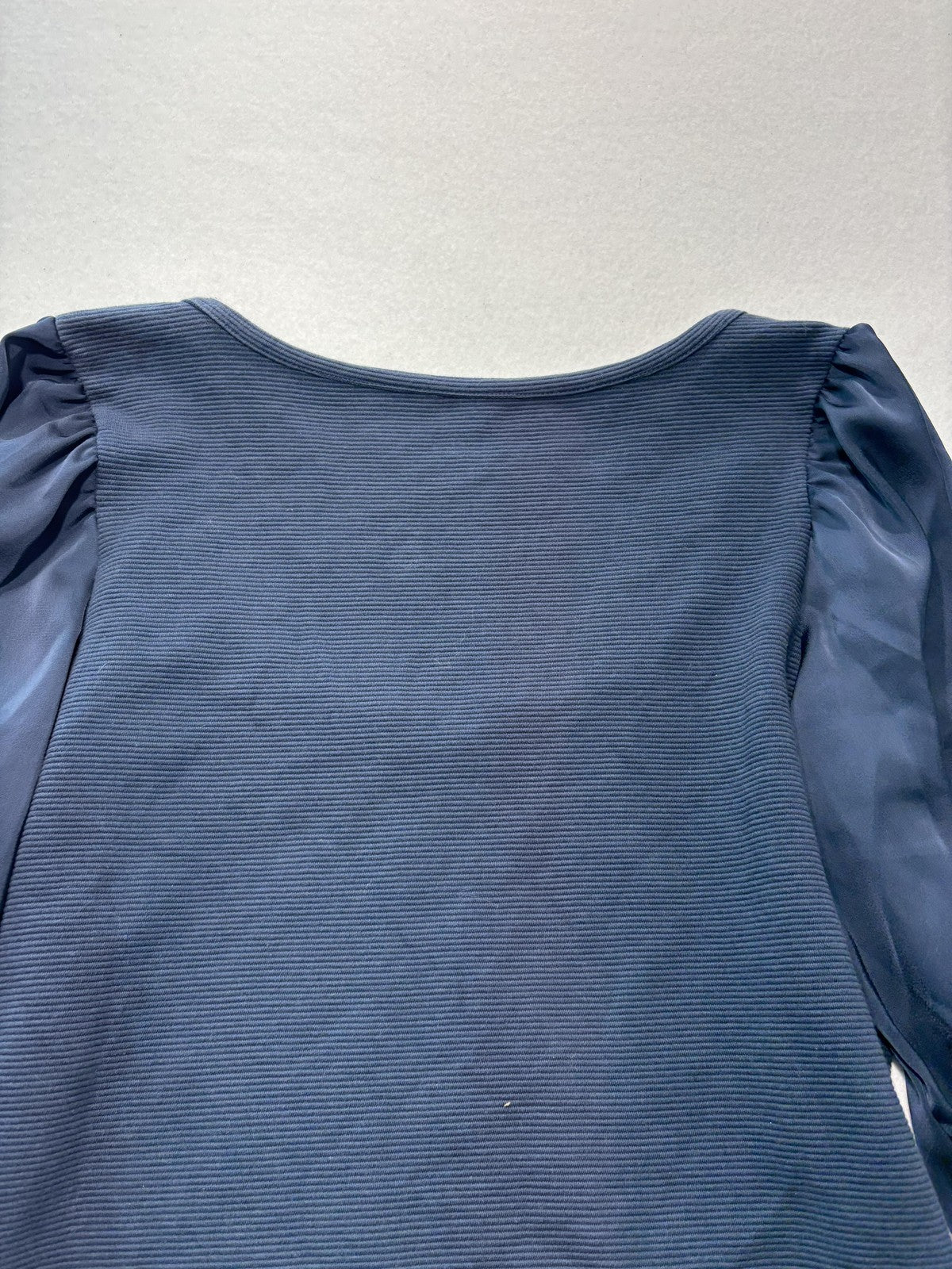 Maeve By Anthropologie Blouse Womens Medium Blue Scoop Neck Balloon Sleeve Top