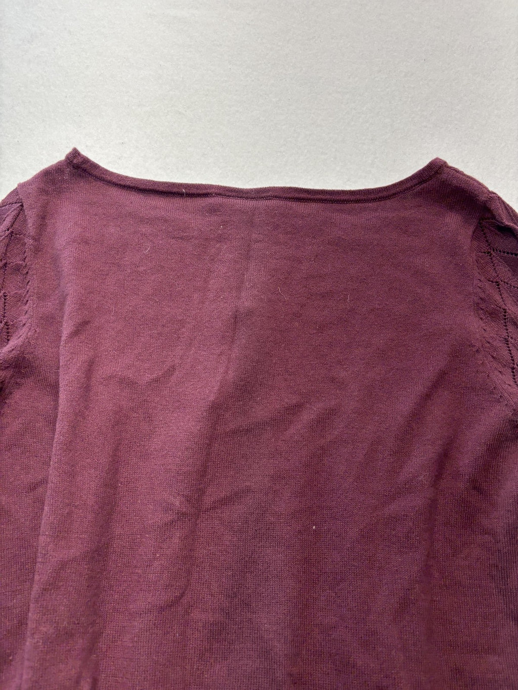 LOFT Sweater Womens Small Purple Boat Neck Diamond Knit Sleeve Pullover Top