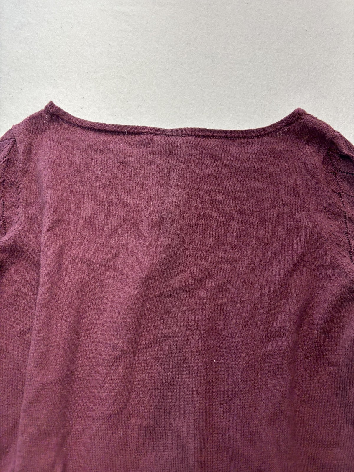 LOFT Sweater Womens Small Purple Boat Neck Diamond Knit Sleeve Pullover Top