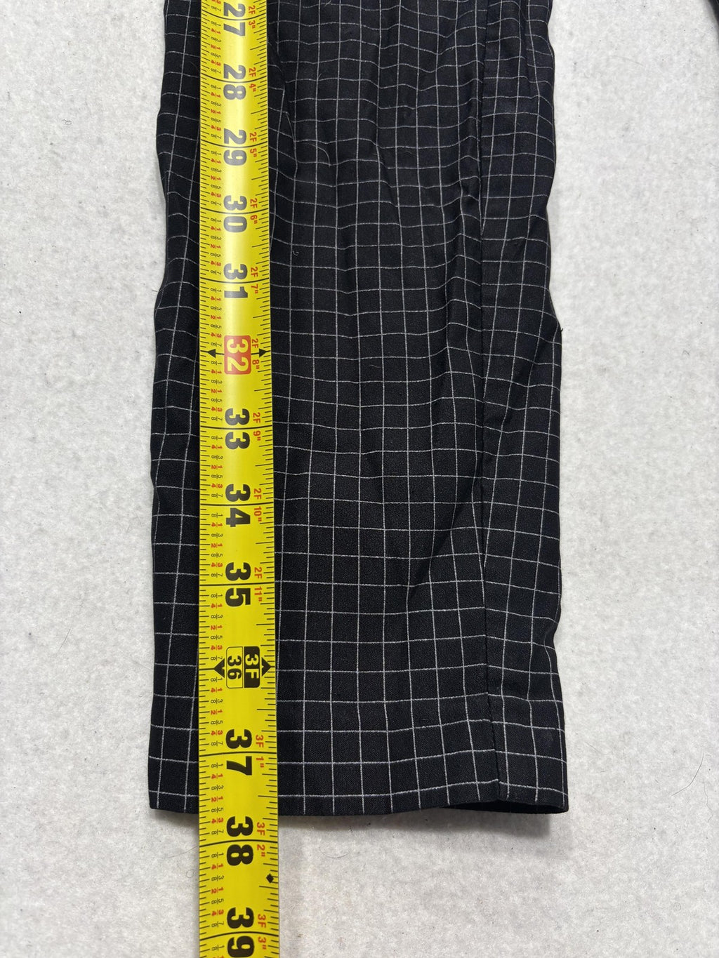 Nine West Dress Pants Womens 10 Black Check Slim Ankle Tapered Stretch Work