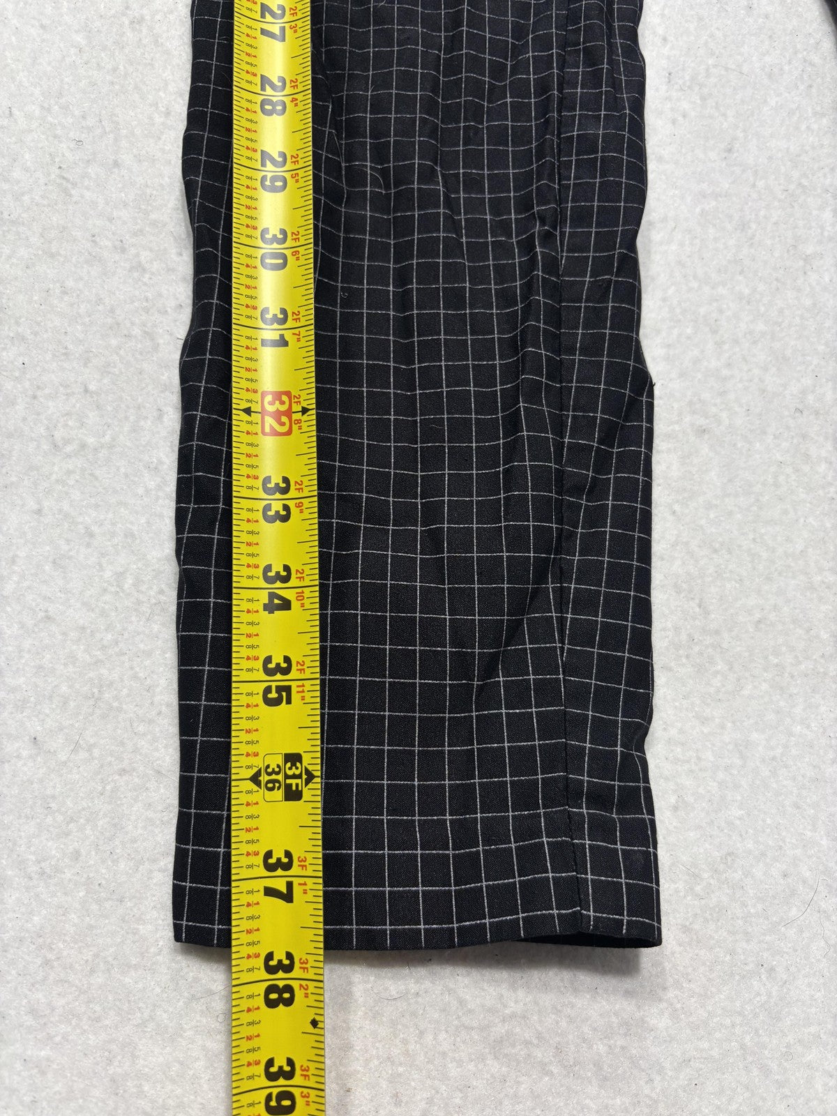 Nine West Dress Pants Womens 10 Black Check Slim Ankle Tapered Stretch Work