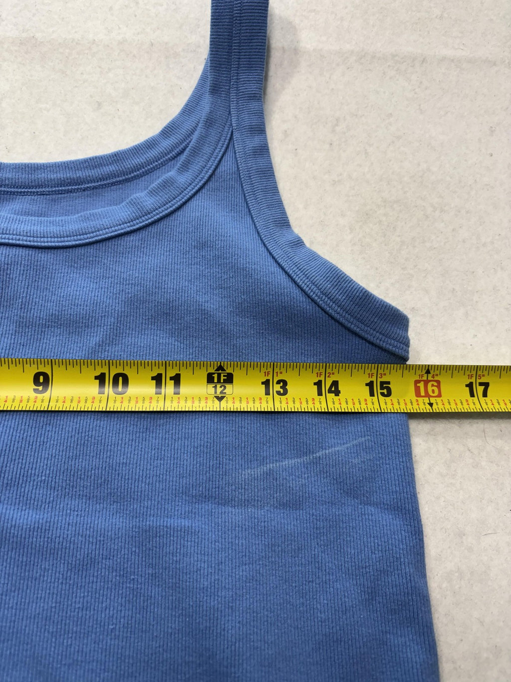 American Eagle Outfitters Tank Womens Large Blue Scoop Neck Ribbed Cropped Top