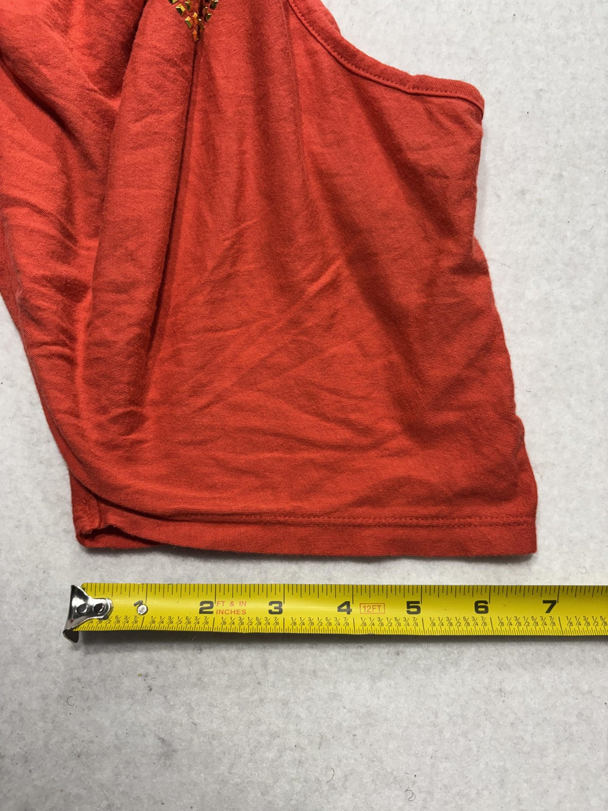 Michael Kors Shirt Womens Medium Orange Scoop Neck Dolman MK Logo Studded Tee