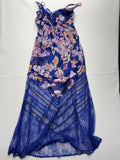 Candies Dress Juniors Medium Blue Floral Lace Maxi Scoop Neck Lined Sundress
