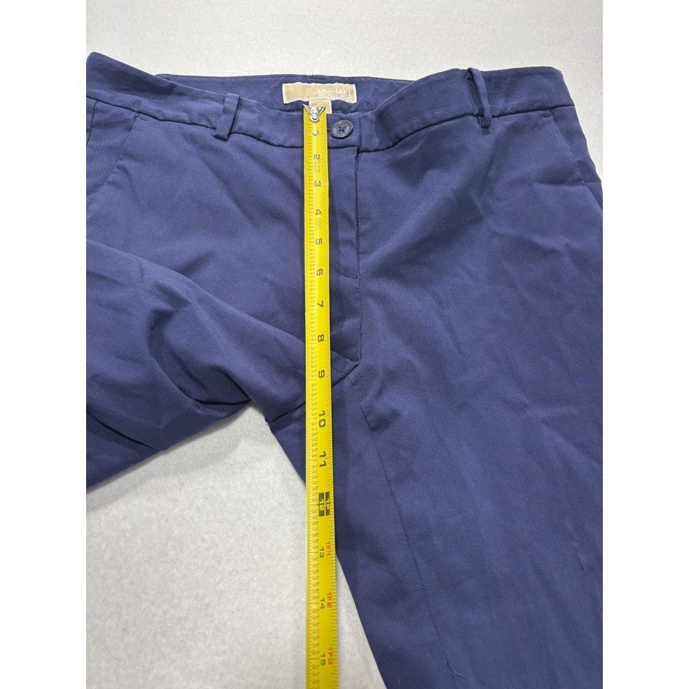 MICHAEL Michael Kors Dress Pants Womens 8 Blue Twill Slim Stretch Flat Front