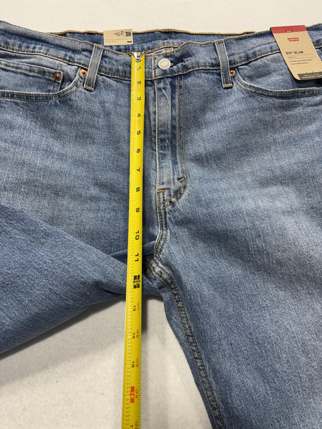 Levi's 511 Slim Jeans Mens 38x32 Blue Medium Wash Straight Leg Stretch Denim