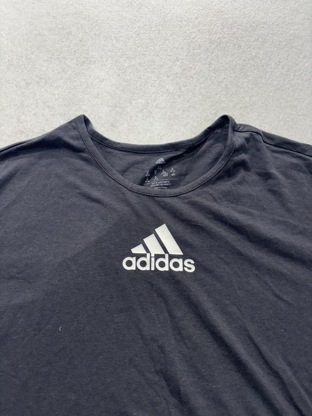 Adidas AEROREADY Shirt Womens XL Black Cropped 3 Stripe Logo HA1192 Athletic Top