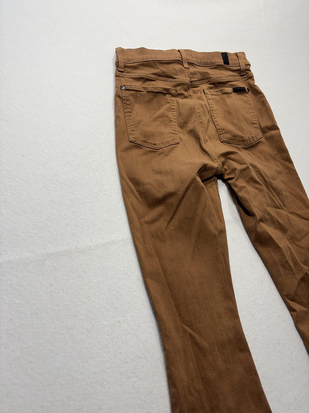 7 For All Mankind Jeans Womens 29 Brown Medium Wash Bootcut Distressed 29x32.5