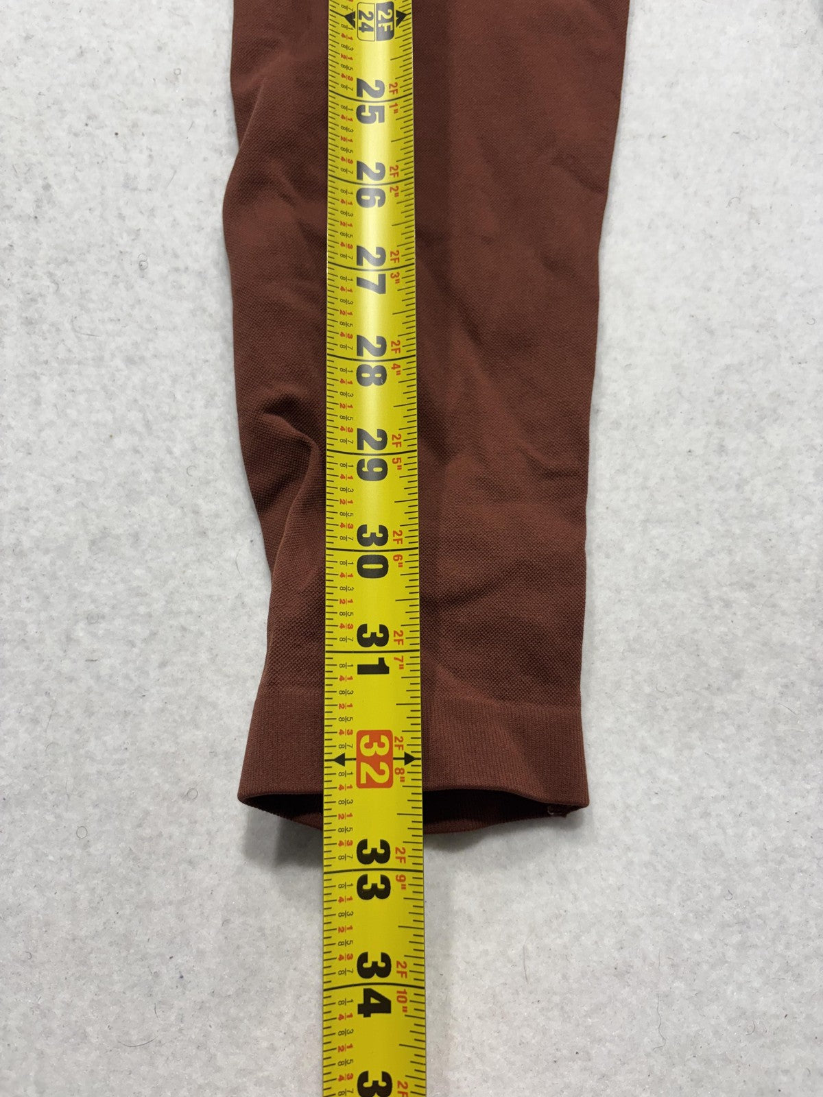 Unbranded Brown High Rise Ruched Back Ankle Leggings Womens M Stretch Athletic