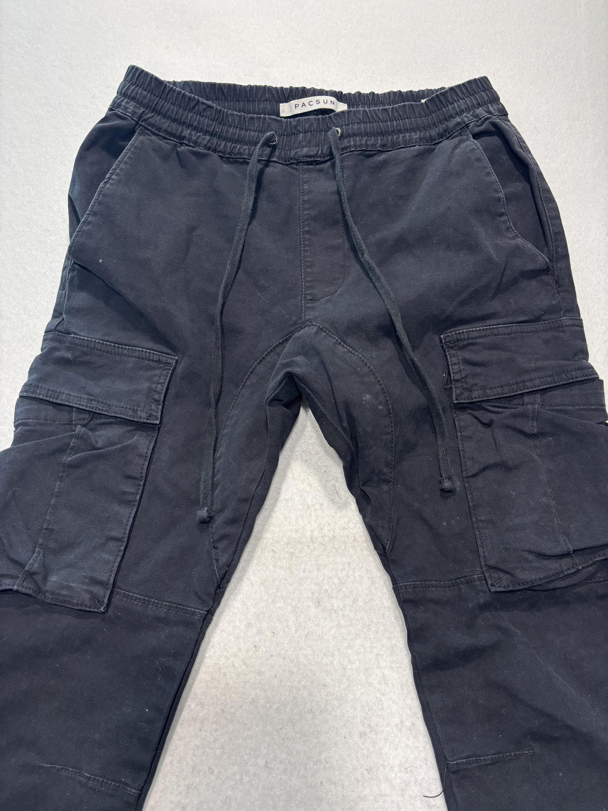 PacSun Mens Black Slim Tapered Cargo Jogger Pants Elastic Waist 28x28 XS