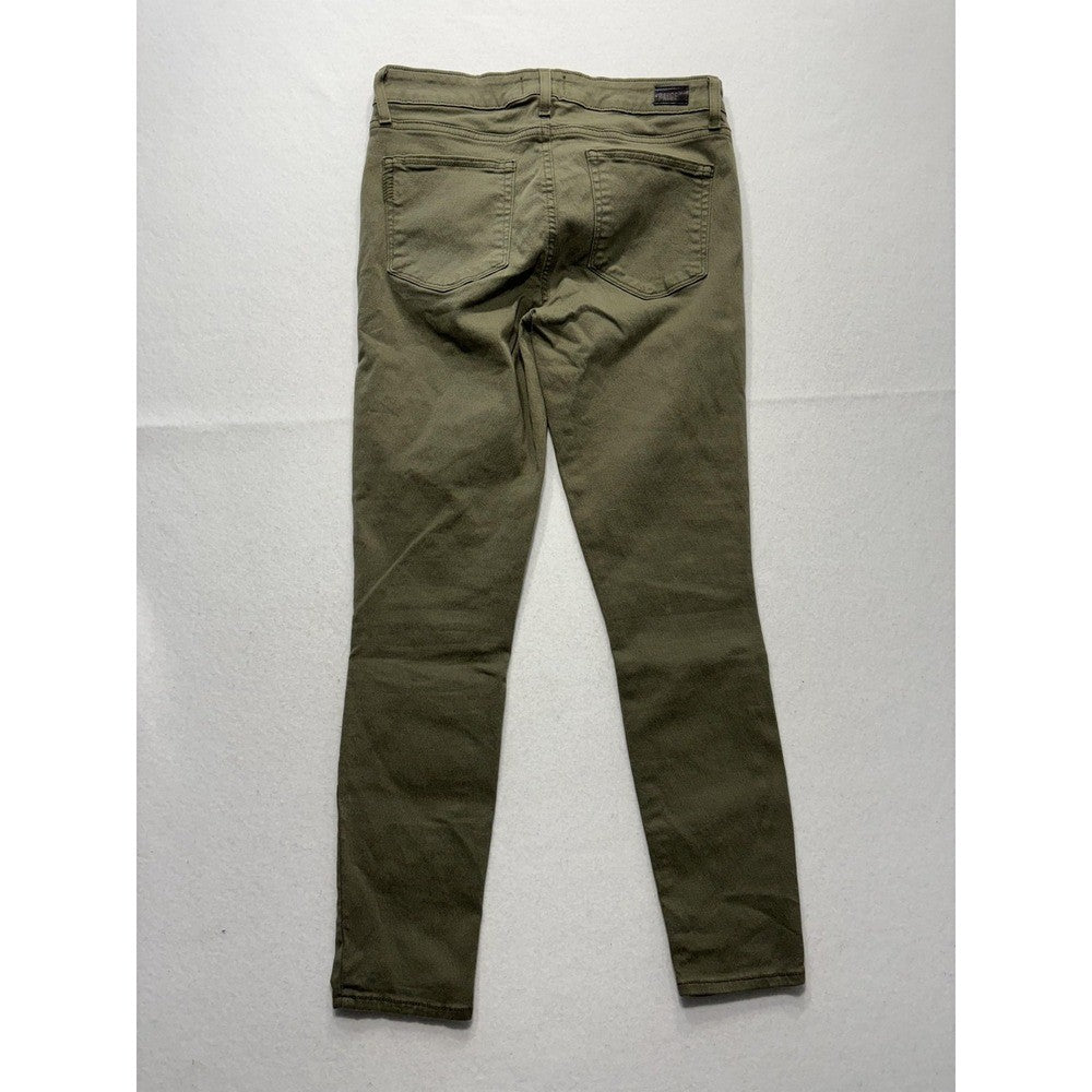 Paige Verdugo Ankle Jeans Womens 30 Green Mid Rise Skinny 30x28 Stretch Denim