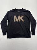 MICHAEL Michael Kors Sweatshirt Womens Medium Black Leopard MK Logo Pullover