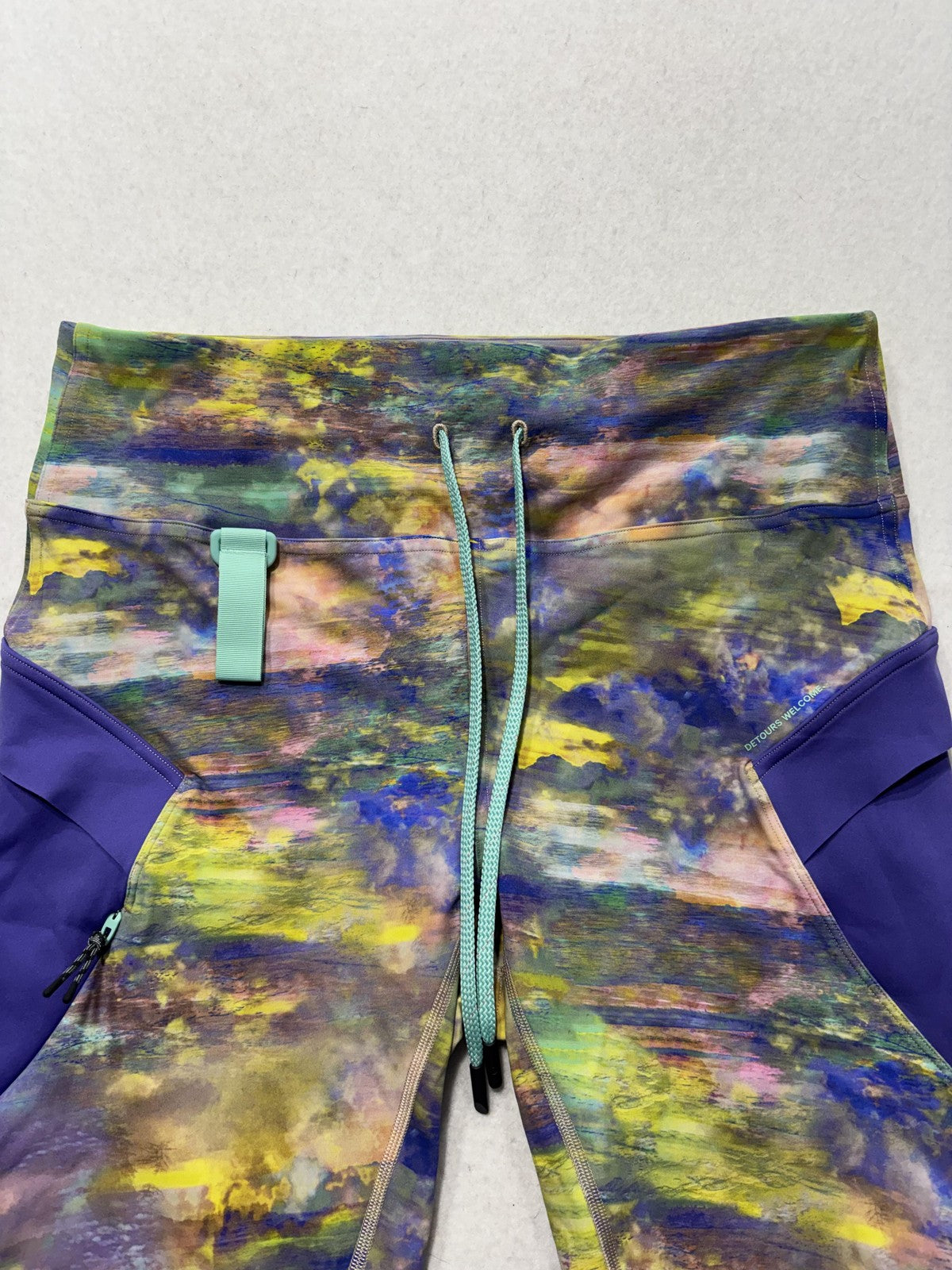 Lululemon Shorts Womens 12 Multicolor Colorblock Drawstring Running Athletic