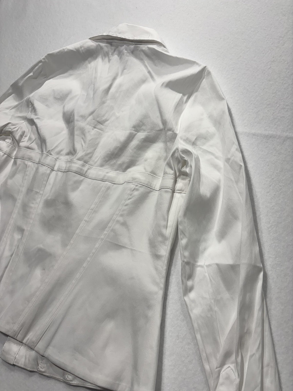 White House Black Market Button Up Shirt Womens 8 White Corset Poplin Top