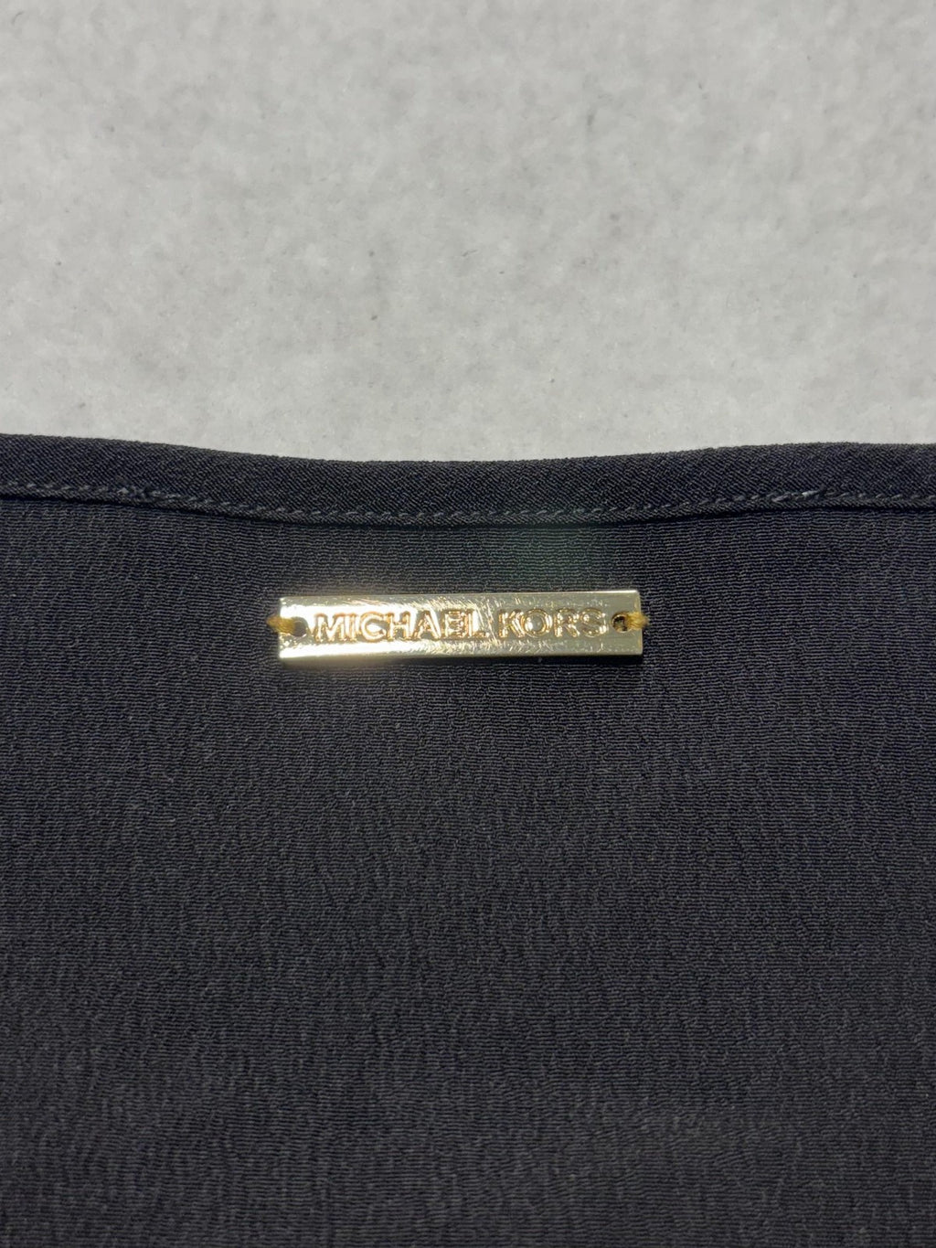 MICHAEL Michael Kors Blouse Womens Large Black Henley Sleeveless Tunic Top