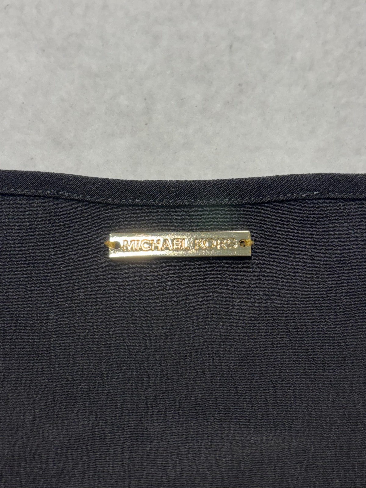 MICHAEL Michael Kors Blouse Womens Large Black Henley Sleeveless Tunic Top