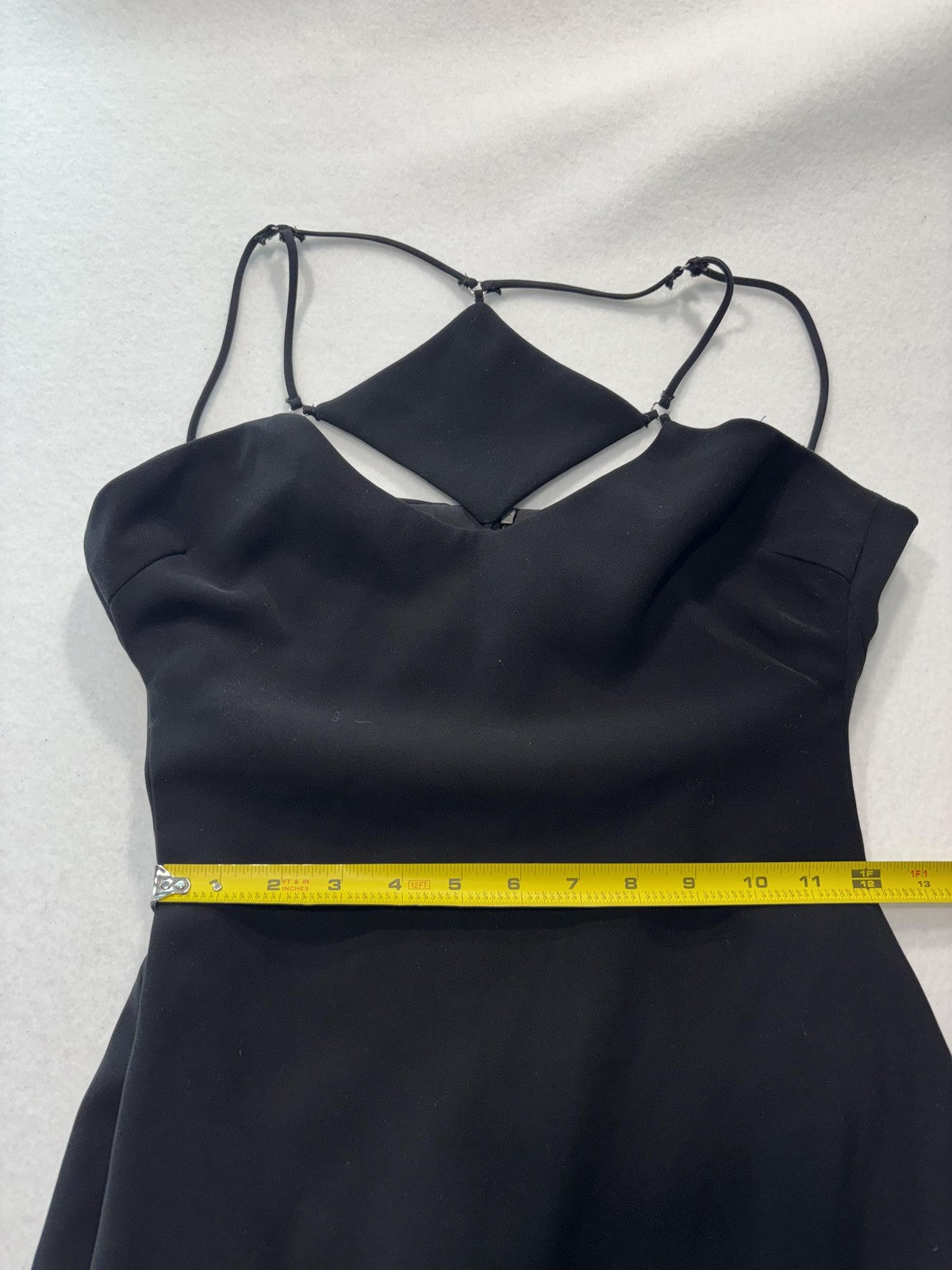 ELPIS Dress Womens Medium Black High Neck Cutout Strappy Maxi Slip Formal Gown