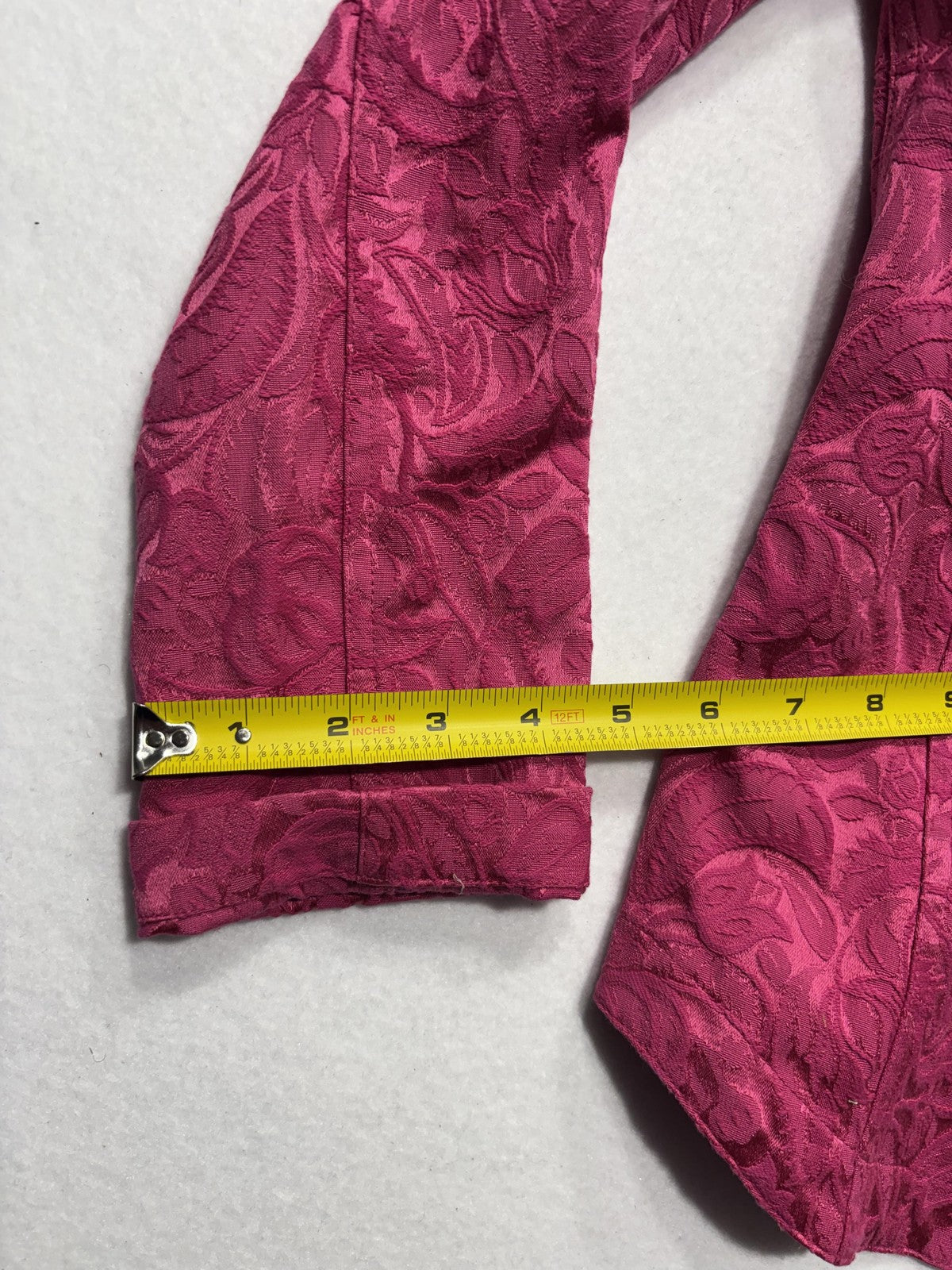 Additions By Chico's Jacket Womens 0 Pink Floral Jacquard Button Front Twill