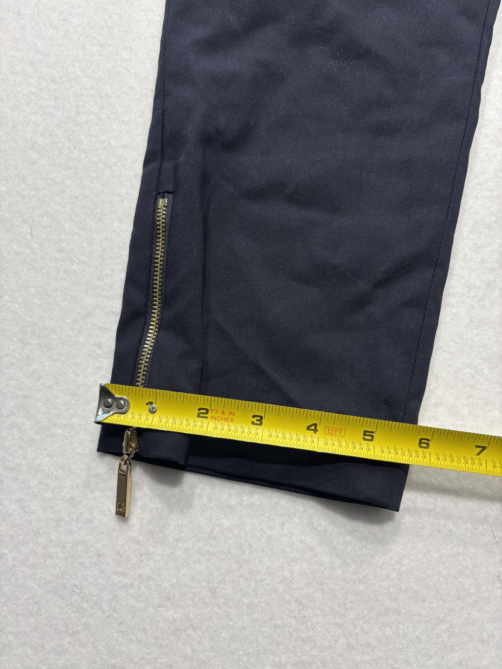 Ivanka Trump Dress Pants Womens 2 Blue Twill Slim Ankle Zip Gold Zip Career Work