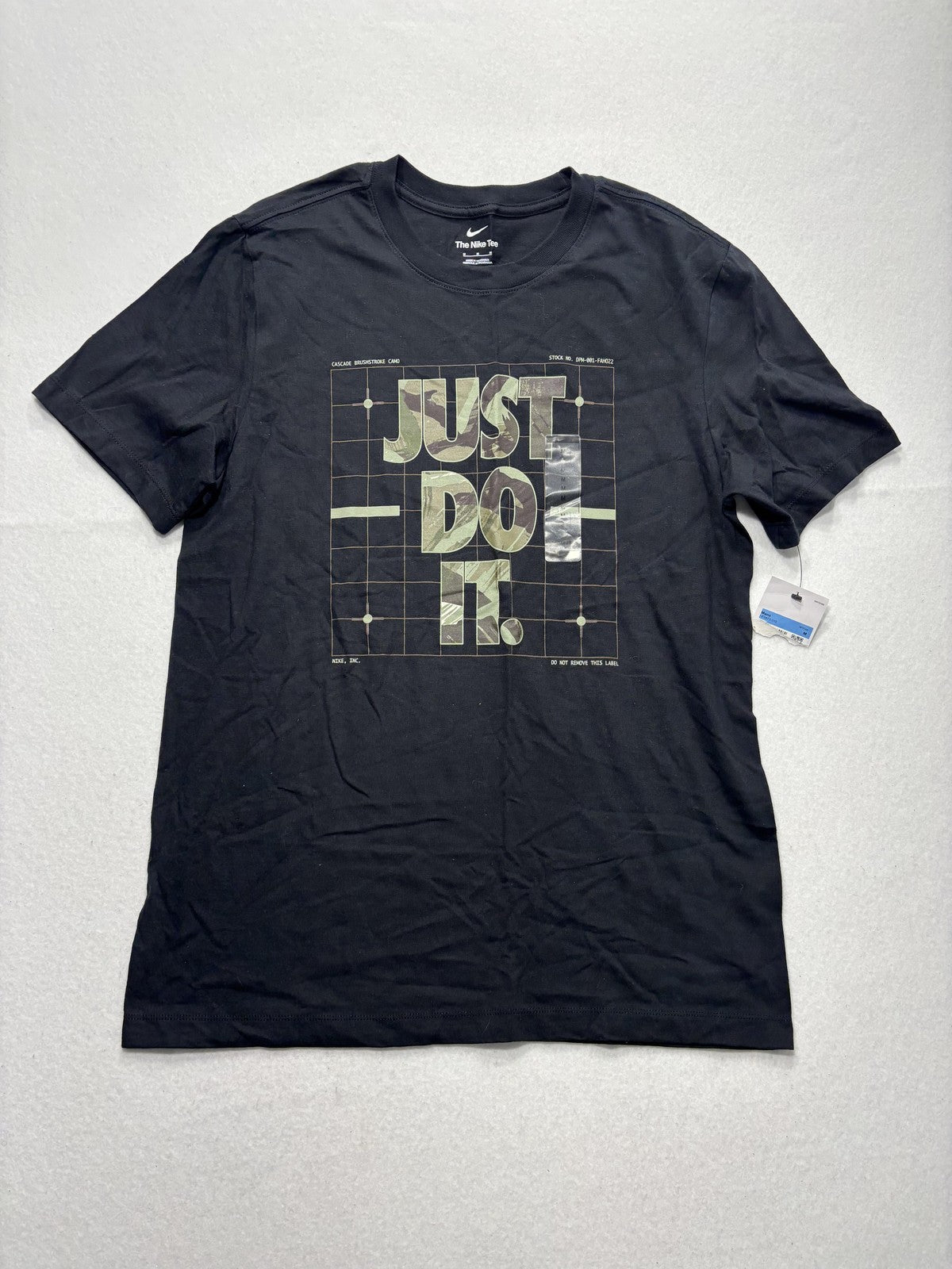 Nike Shirt Mens Medium Black Just Do It Camo Graphic Short Sleeve Tee Sports