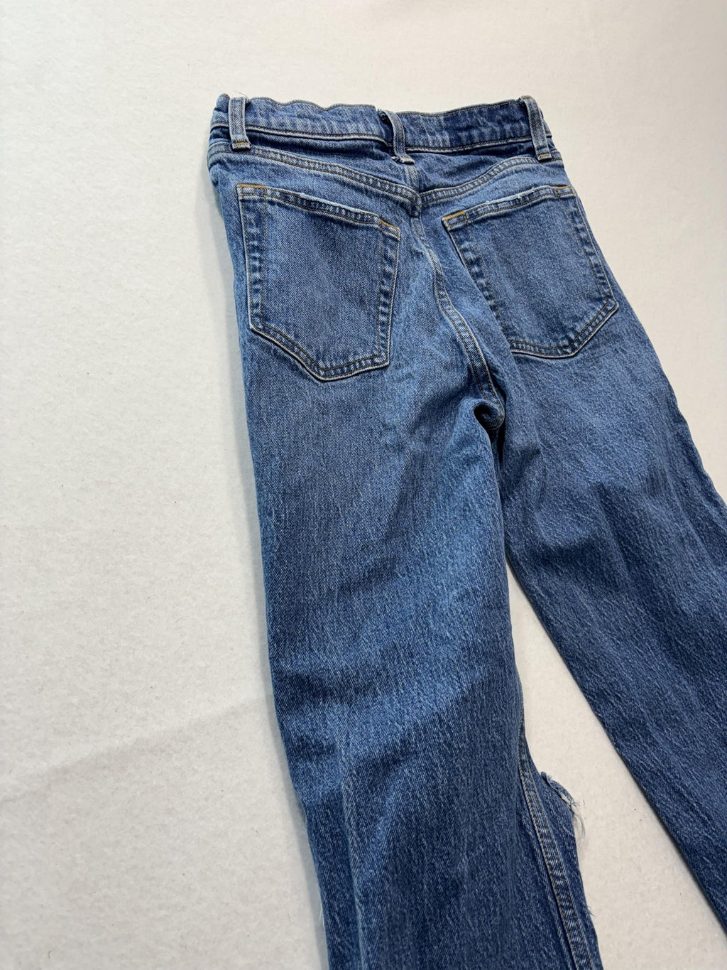 Abercrombie & Fitch 90s Straight Jeans Womens 25 Blue High Rise Distressed 25x27
