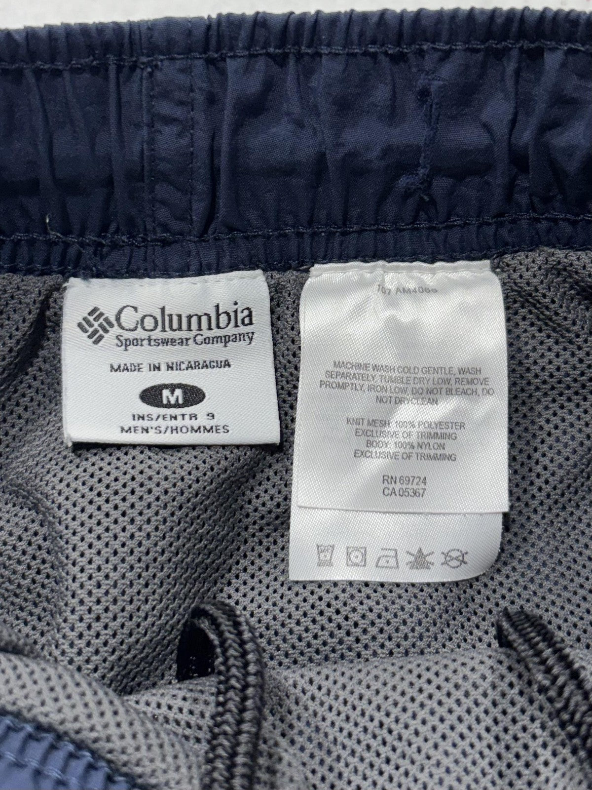 Columbia Swim Shorts Mens Medium Blue Elastic Waist Quick Dry Lined Pockets