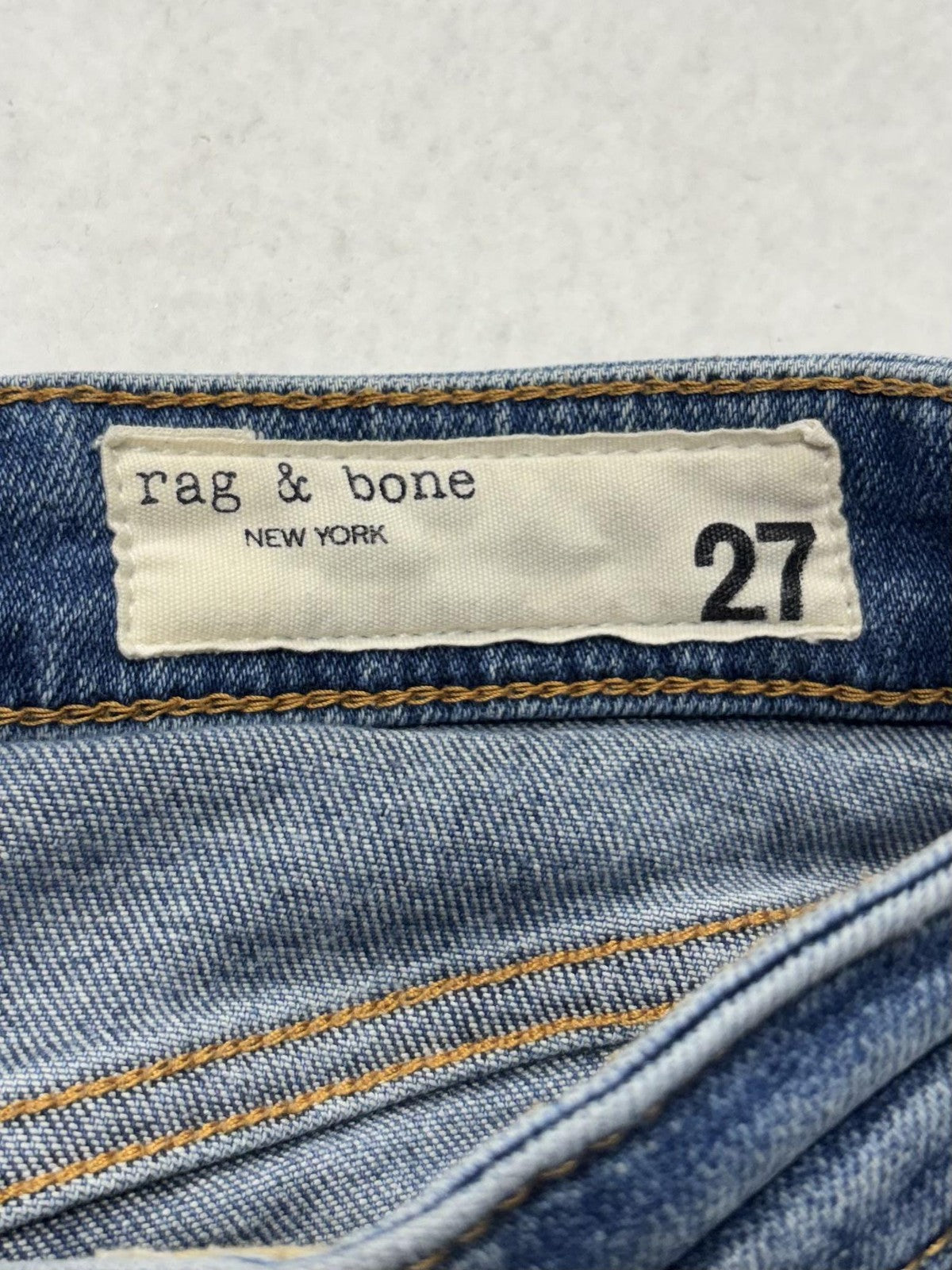 Rag & Bone Jeans Womens 27 Blue Medium Wash Mid Rise Skinny Stretch Denim 27x29