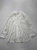 MICHAEL Michael Kors Blouse Womens Small White Pleated Henley Tunic Cotton Top