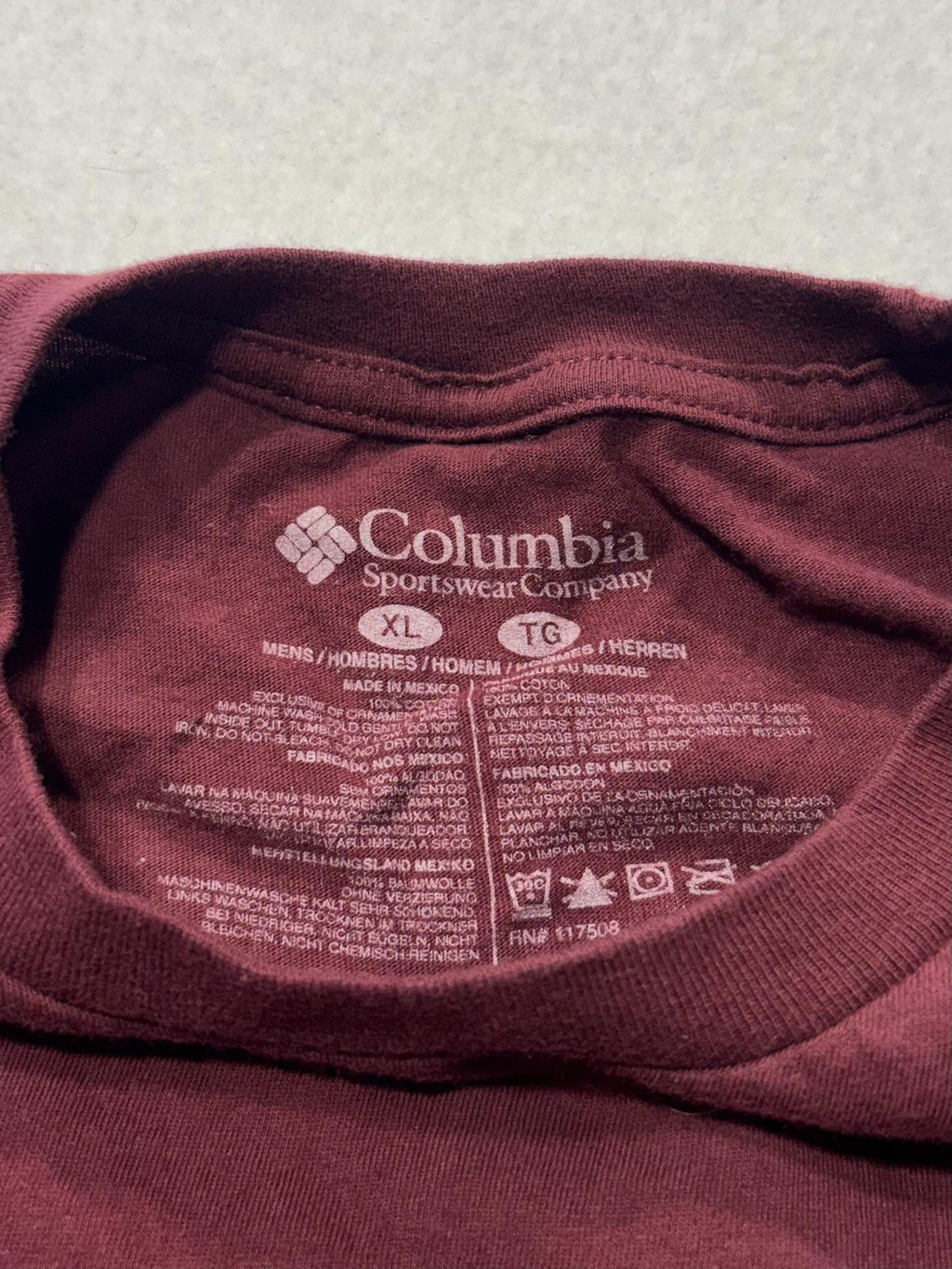 Columbia Shirt Mens XL Red Texas Graphic Tee Short Sleeve Cotton Outdoor