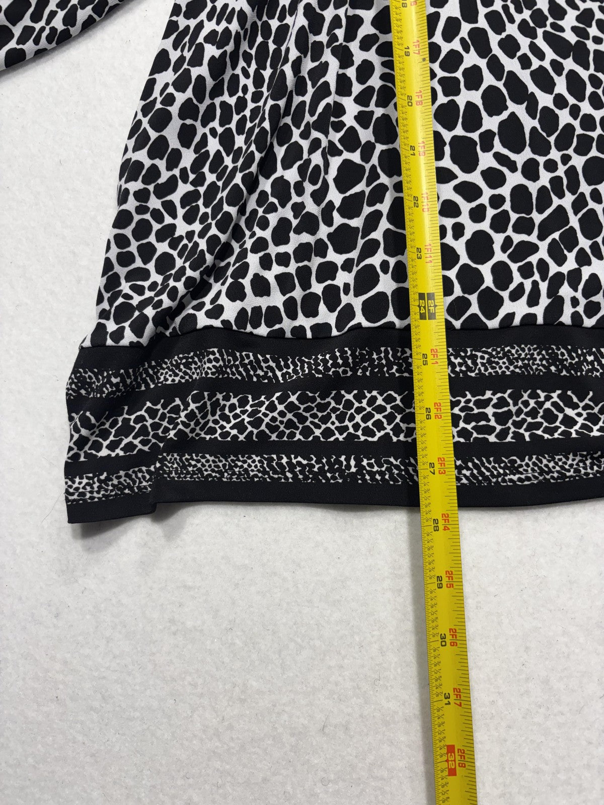 MICHAEL Michael Kors Blouse Womens 3X Black Animal Print Scoop Neck Tunic Top