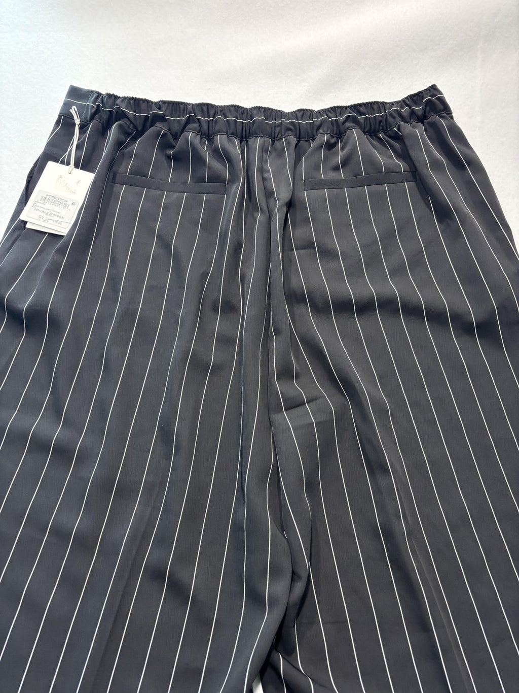 Nordstrom Dress Pants Womens XXL Black Penelope Pinstripe Wide Leg Pull On