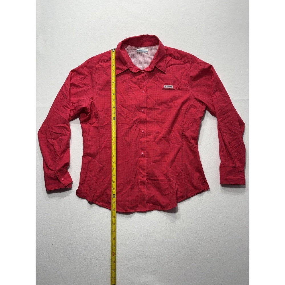 Columbia PFG Mens Large Red Long Sleeve Vented Fishing Button Up Shirt