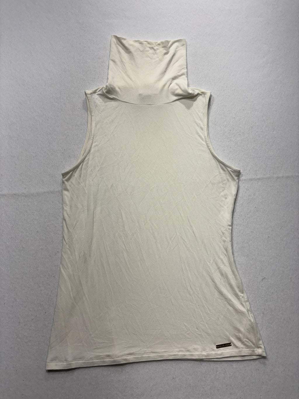 MICHAEL Michael Kors Tank Womens Medium White Turtleneck Sleeveless Jersey Top