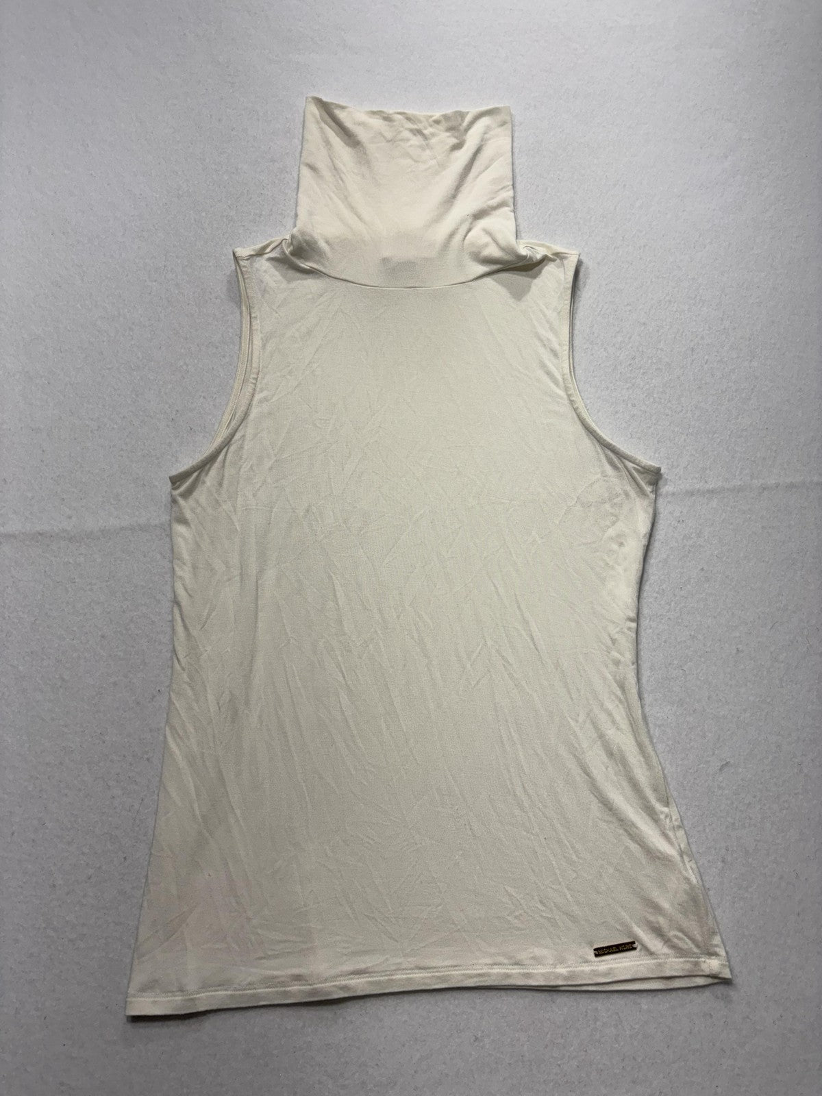 MICHAEL Michael Kors Tank Womens Medium White Turtleneck Sleeveless Jersey Top