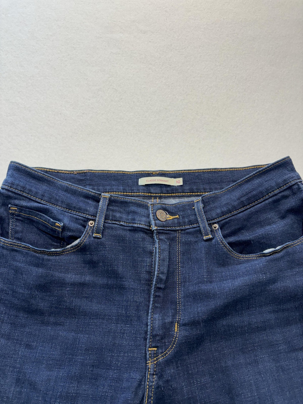 Levi's Classic Straight Jeans Womens 10 Blue Dark Wash Mid Rise Stretch 32x30