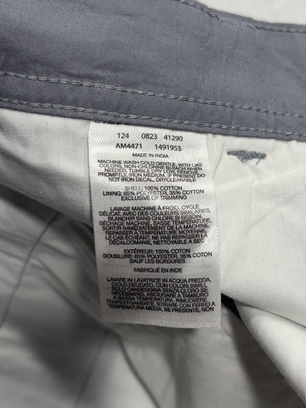 Columbia Chino Shorts Mens 32 Gray 10" Inseam Lined Lightweight Travel Casual