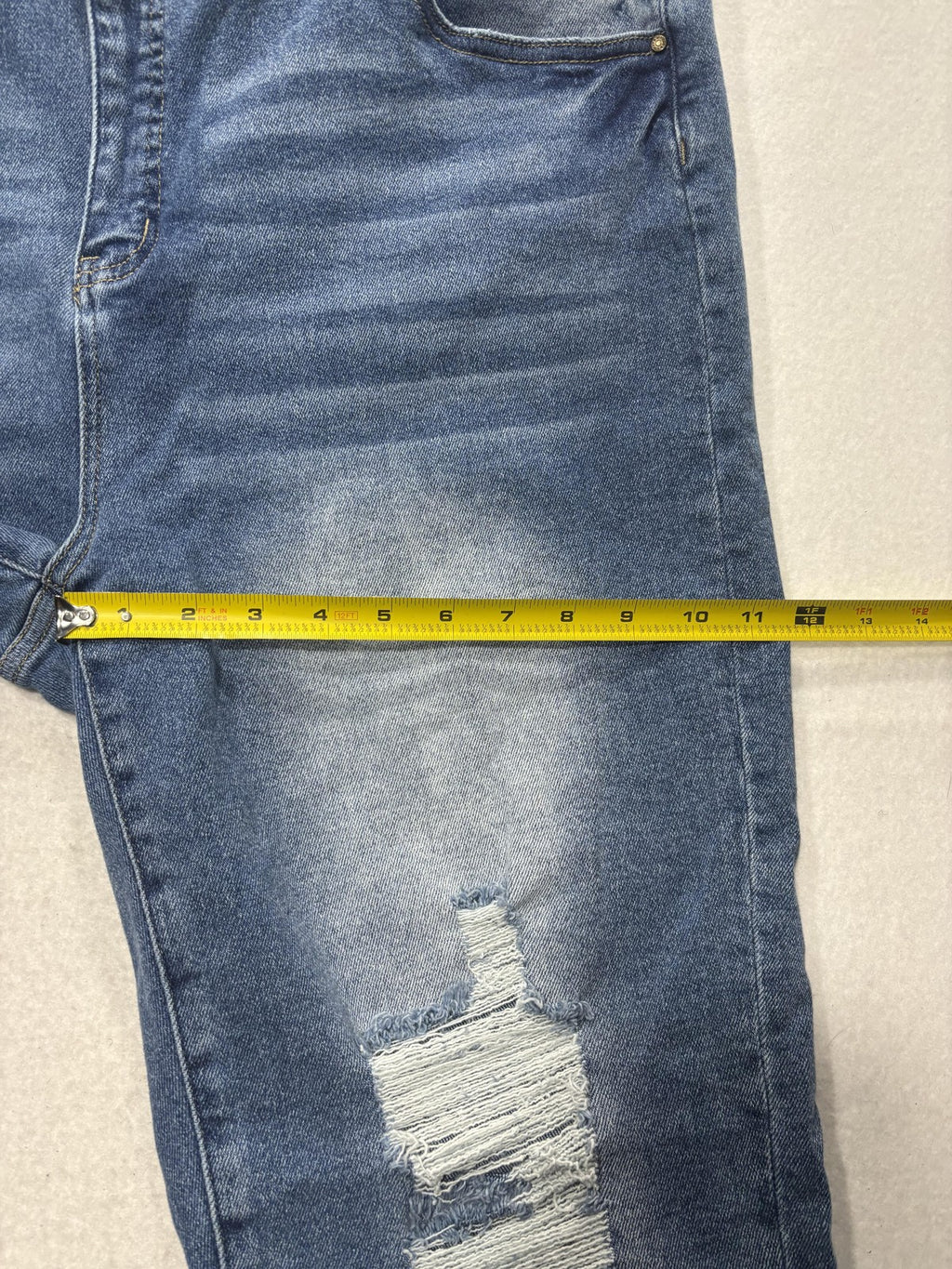 Lucky & Blessed Jeans Womens 20 Blue High Rise Boyfriend Crop Distressed 38x26