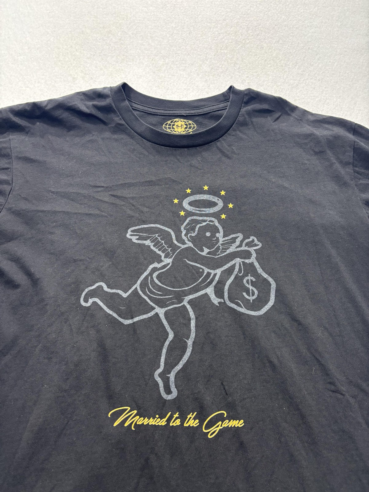 Muerte Hustle Daily Shirt Mens Large Black Married To The Game Angel Tee