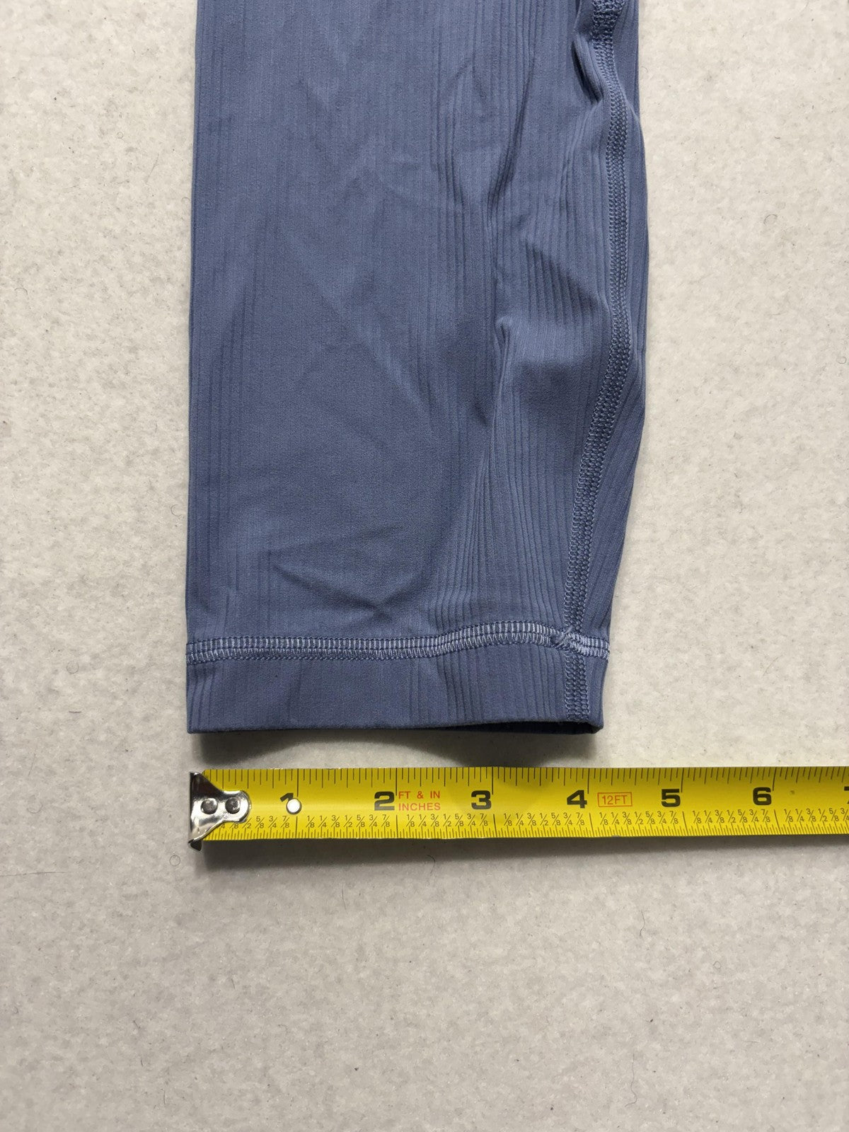 Lululemon Leggings Womens 6 Blue High Rise 23" Inseam Ankle Ribbed Yoga Stretch