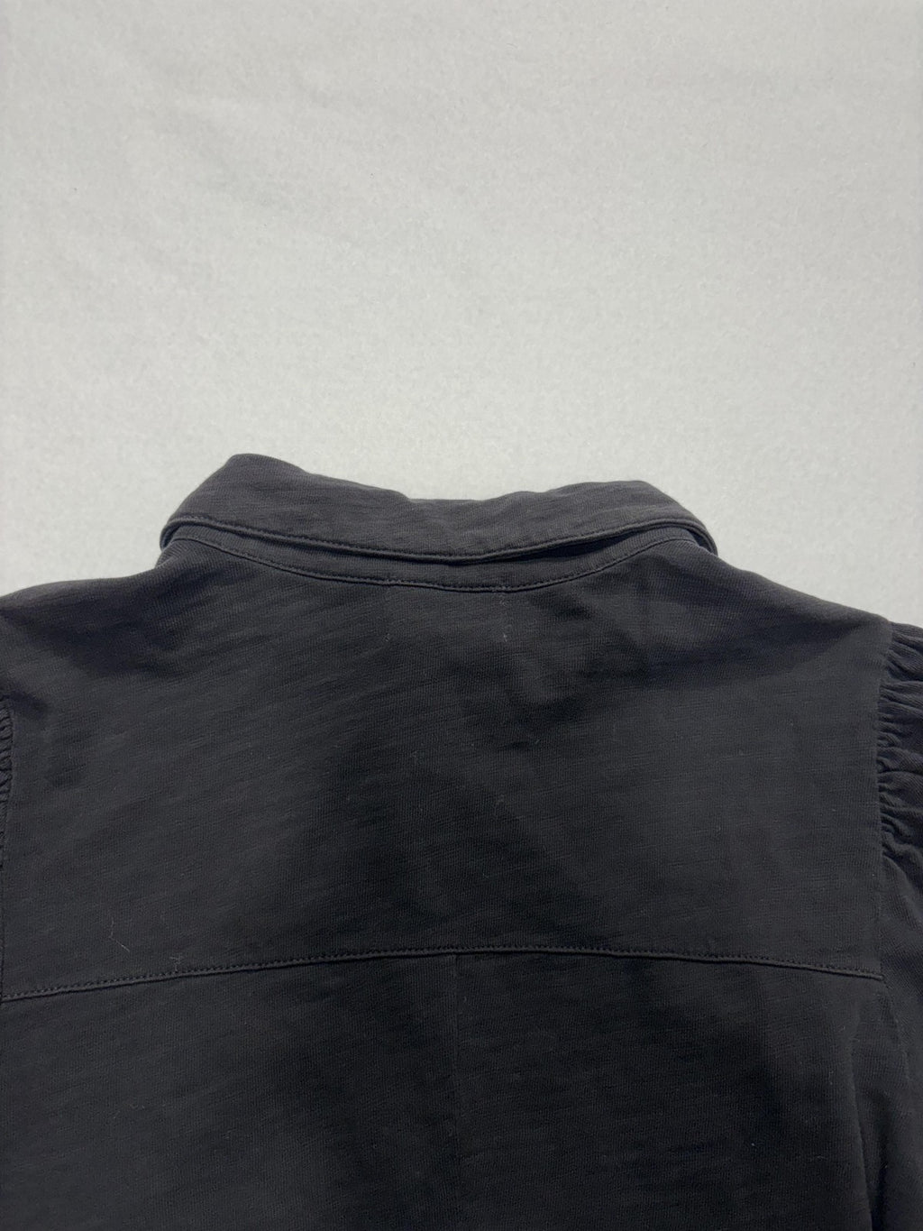 Nation LTD Button Up Shirt Womens Medium Black Puff Sleeve Cotton Collared Top