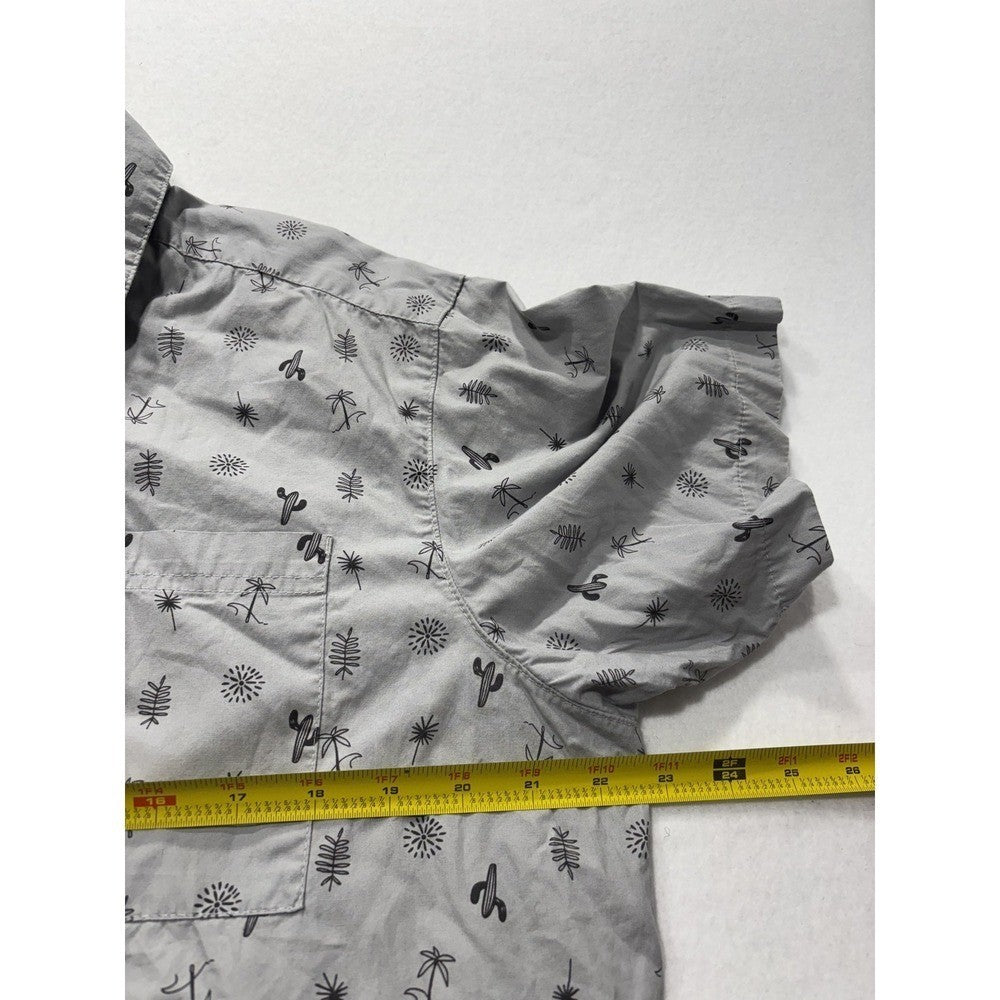 Columbia Shirt Mens Large Gray Desert Print Short Sleeve Button Up Cotton XM8259