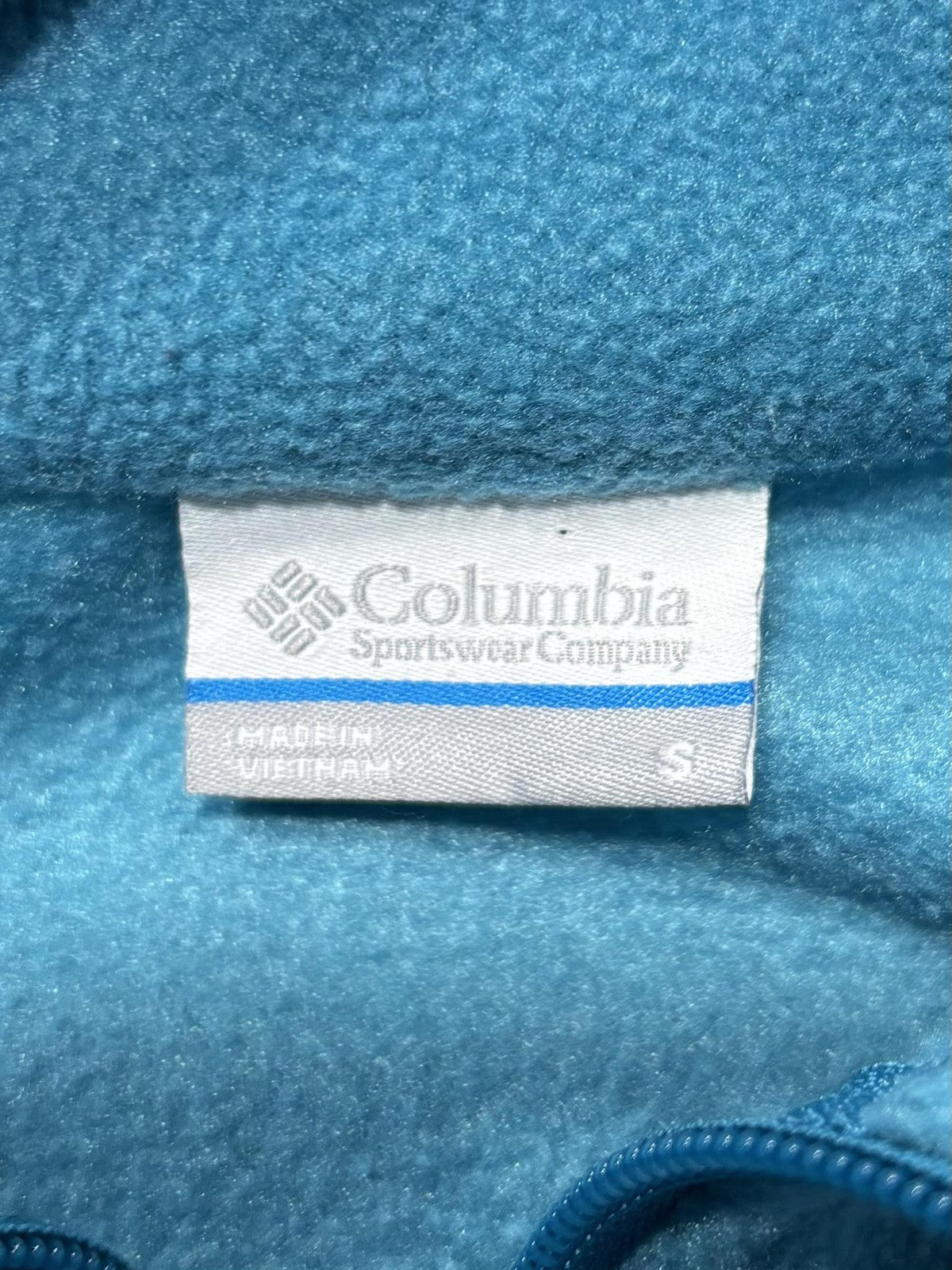 Columbia Jacket Womens S Blue Fleece Full Zip Stand Collar Pockets Outdoor Soft