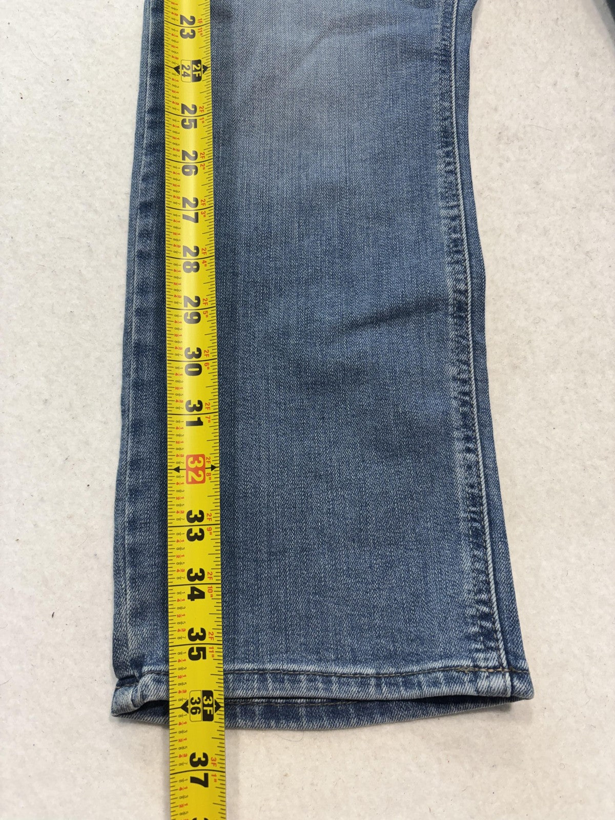 Lee Jeans Womens 16P Blue Medium Wash Mid Rise Straight Regular Stretch 34x29